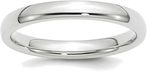 Image of 10K White Gold 3mm Standard Comfort Fit Band Ring