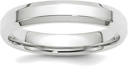 Image of 10K White Gold 4mm Bevel Edge Comfort Fit Band Ring