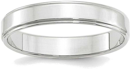 Image of 10K White Gold 4mm Flat with Step Edge Band Ring