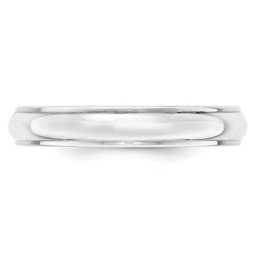 Image of 10K White Gold 4mm Half Round with Edge Band Ring