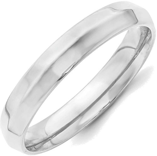 Image of 10K White Gold 4mm Knife Edge Comfort Fit Band Ring
