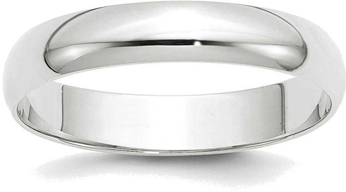 Image of 10K White Gold 4mm Lightweight Half Round Band Ring