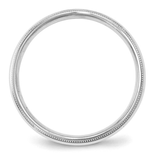 Image of 10K White Gold 4mm Milgrain Comfort Fit Band Ring