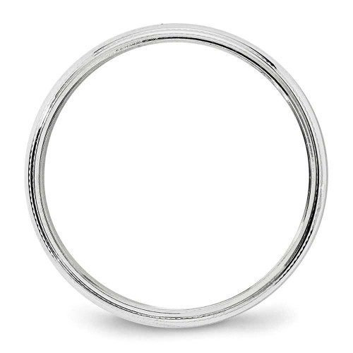 Image of 10K White Gold 4mm Milgrain Half Round Band Ring