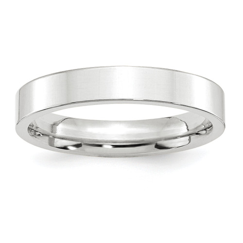 Image of 10K White Gold 4mm Standard Flat Comfort Fit Band Ring