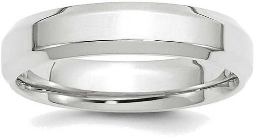 Image of 10K White Gold 5mm Bevel Edge Comfort Fit Band Ring