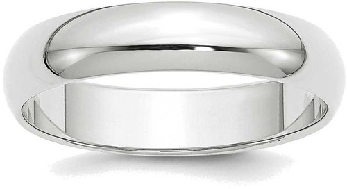 Image of 10K White Gold 5mm Half Round Band Ring