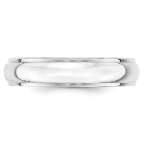 Image of 10K White Gold 5mm Half Round with Edge Band Ring