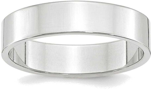 Image of 10K White Gold 5mm Lightweight Flat Band Ring