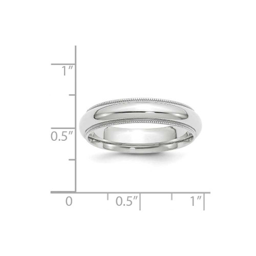 Image of 10K White Gold 5mm Milgrain Comfort Fit Band Ring