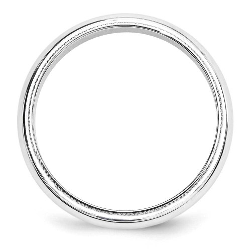 Image of 10K White Gold 5mm Milgrain Half Round Band Ring