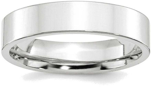 Image of 10K White Gold 5mm Standard Flat Comfort Fit Band Ring