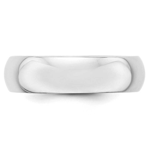 Image of 10K White Gold 6mm Half Round Band Ring