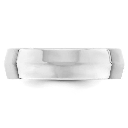 Image of 10K White Gold 6mm Knife Edge Comfort Fit Band Ring
