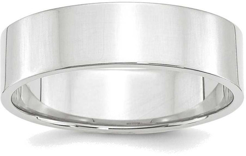 Image of 10K White Gold 6mm Lightweight Flat Band Ring