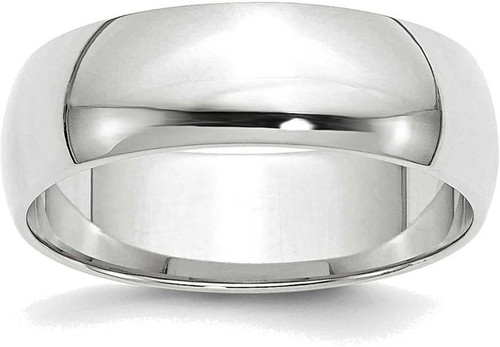 Image of 10K White Gold 6mm Lightweight Half Round Band Ring