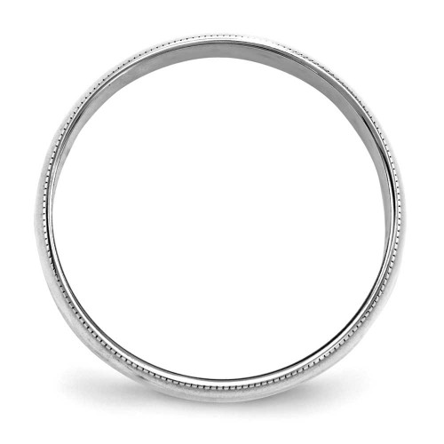 Image of 10K White Gold 6mm Lightweight Milgrain Half Round Band Ring