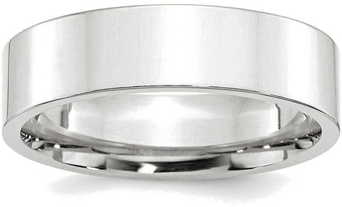 Image of 10K White Gold 6mm Standard Flat Comfort Fit Band Ring