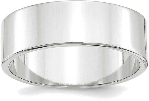 Image of 10K White Gold 7mm Lightweight Flat Band Ring