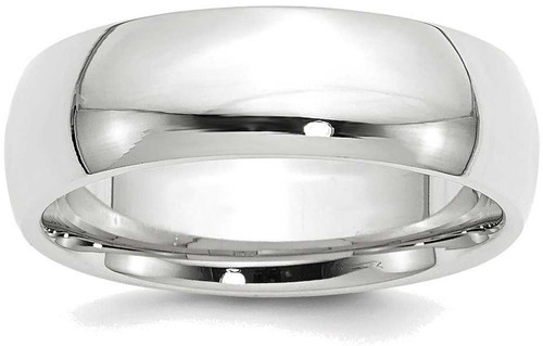 Image of 10K White Gold 7mm Standard Comfort Fit Band Ring