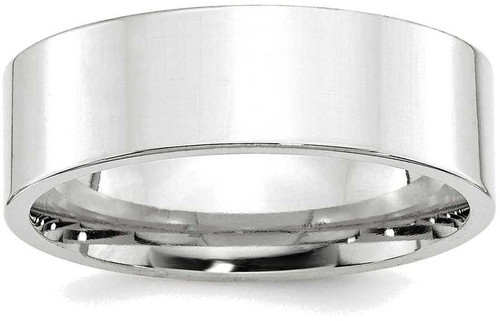 Image of 10K White Gold 7mm Standard Flat Comfort Fit Band Ring