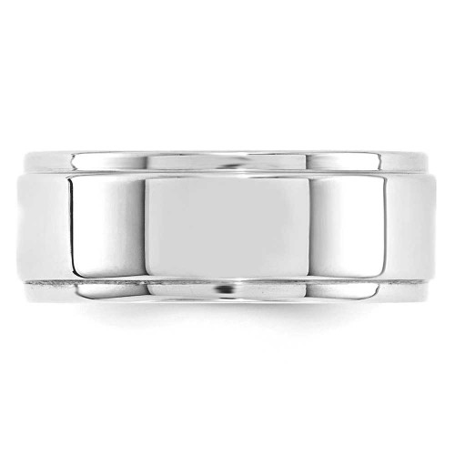 Image of 10K White Gold 8mm Flat with Step Edge Band Ring