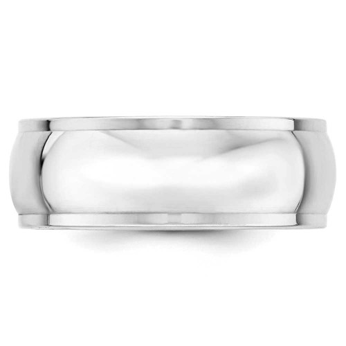 Image of 10K White Gold 8mm Half Round with Edge Band Ring