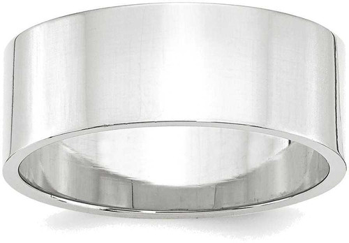 Image of 10K White Gold 8mm Lightweight Flat Band Ring