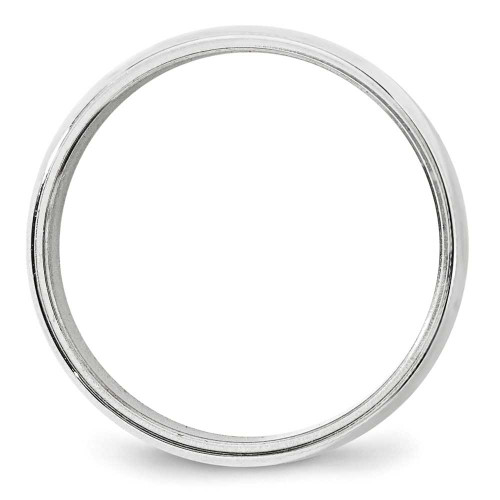 Image of 10K White Gold 8mm Milgrain Half Round Band Ring