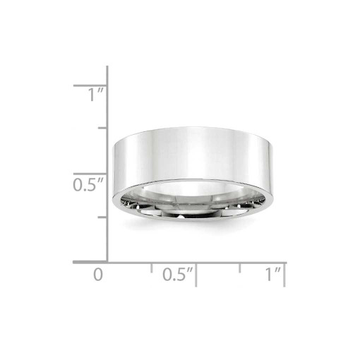 Image of 10K White Gold 8mm Standard Flat Comfort Fit Band Ring