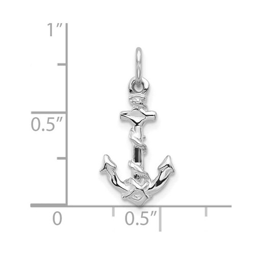 Image of 10K White Gold Anchor Pendant