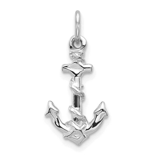 Image of 10K White Gold Anchor Pendant