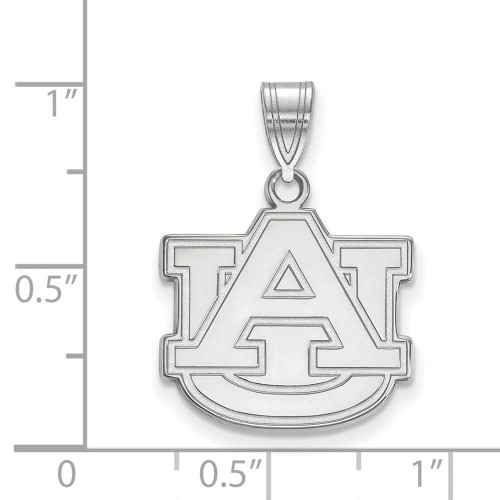 Image of 10K White Gold Auburn University Medium Pendant by LogoArt (1W003AU)