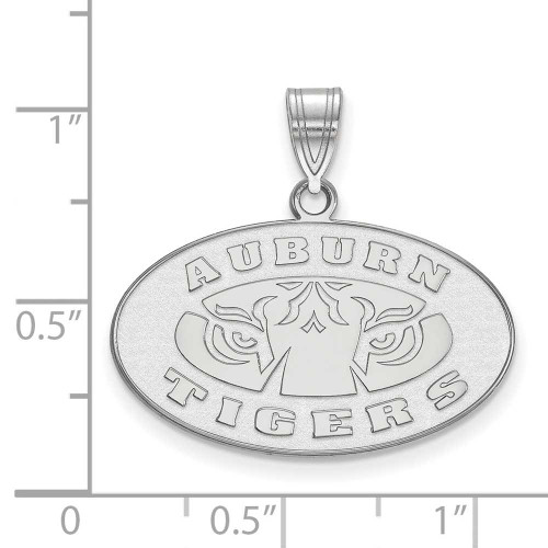 Image of 10K White Gold Auburn University Medium Pendant by LogoArt (1W045AU)