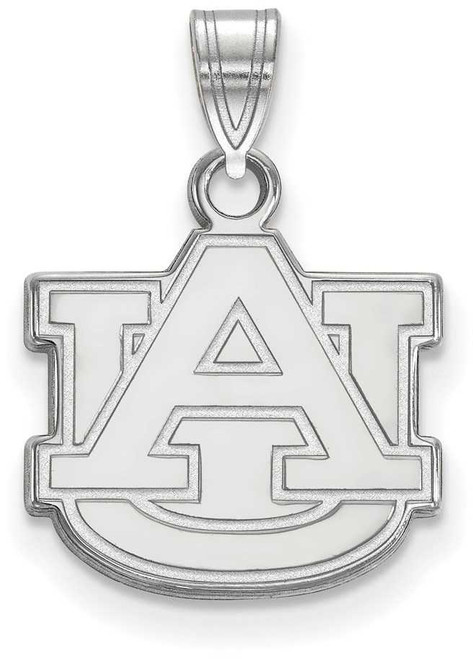 Image of 10K White Gold Auburn University Small Pendant by LogoArt (1W002AU)