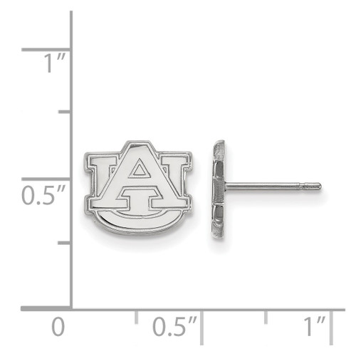10K White Gold Auburn University X-Small Post Earrings by LogoArt (1W008AU)