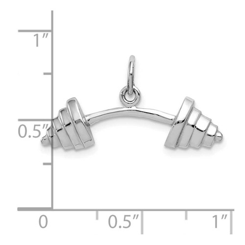 Image of 10K White Gold Barbell Charm