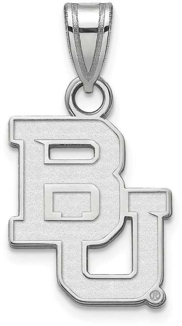 Image of 10K White Gold Baylor University Small Pendant by LogoArt (1W002BU)