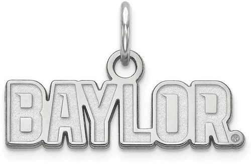 Image of 10K White Gold Baylor University X-Small Pendant by LogoArt (1W036BU)