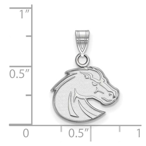 Image of 10K White Gold Boise State University Small Pendant by LogoArt (1W001BOS)