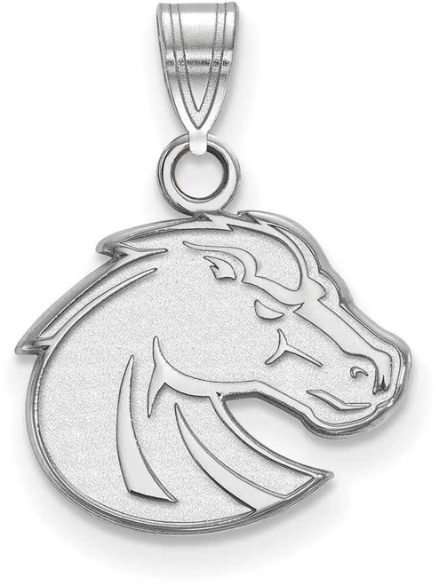 Image of 10K White Gold Boise State University Small Pendant by LogoArt (1W001BOS)