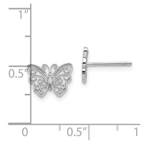 Image of 10k White Gold Butterfly Post Earrings