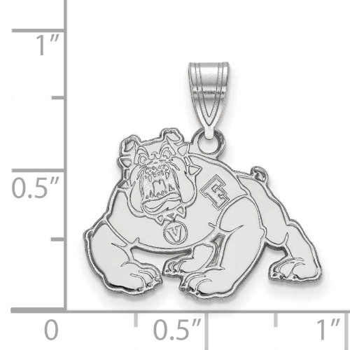 Image of 10K White Gold California State University Fresno Medium Pendant by LogoArt