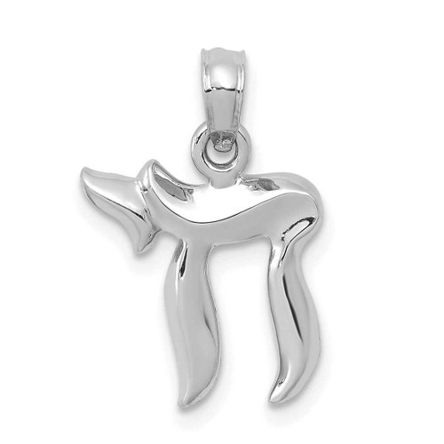 Image of 10k White Gold Chai Pendant