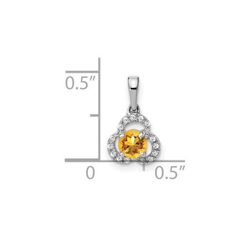 Image of 10K White Gold Citrine and Diamond Pendant PM3578-CI-006-1WA