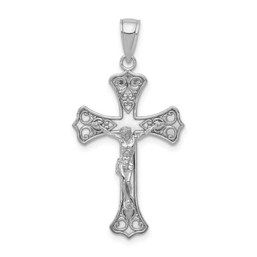 Image of 10K White Gold Crucifix Pendant 10C4345W