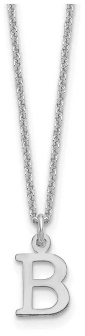 Image of 10K White Gold Cutout Letter B Initial Necklace