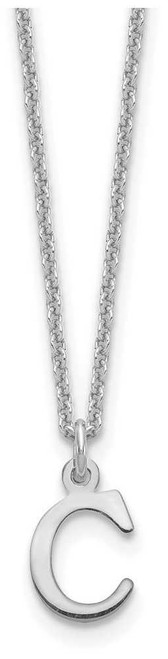 Image of 10K White Gold Cutout Letter C Initial Necklace