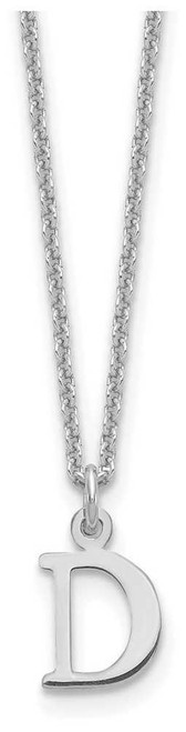 Image of 10K White Gold Cutout Letter D Initial Necklace