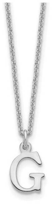 Image of 10K White Gold Cutout Letter G Initial Necklace